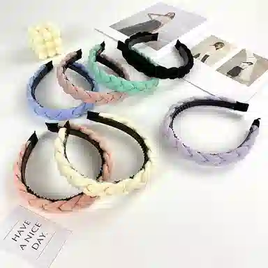 简应舒 麻花辫子 洗脸带齿防滑 甜美少女发饰 纱 发箍 女款