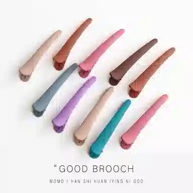 简应舒 磨砂刘海夹侧边夹定型夹无痕一字夹洗脸化妆用简约 树脂 发夹 男女同款情侣款