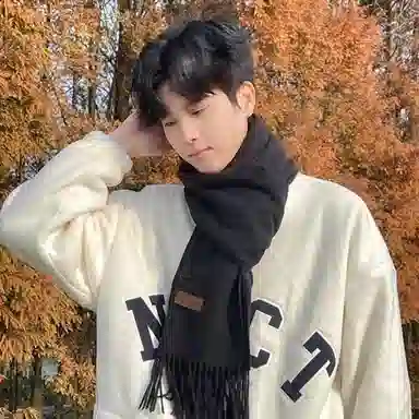 优幽兰 百搭日系风学生时尚纯色保暖软糯护颈防寒秋冬季韩版氛围感休闲简约高级感穿搭 仿羊绒 绒线围巾 女款