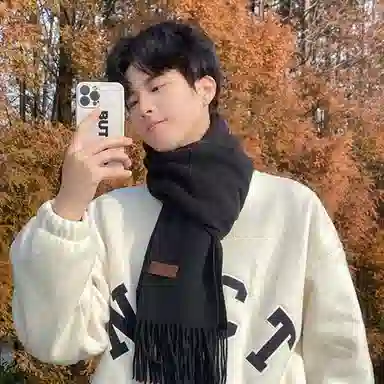 优幽兰 百搭日系风学生时尚纯色保暖软糯护颈防寒秋冬季韩版氛围感休闲简约高级感穿搭 仿羊绒 绒线围巾 女款