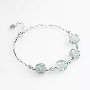 幸囍礼 蓝水梅花简约手饰 梅你不行国风配饰 汉服旗袍小众设计感饰品 豆种 翡翠手链 男女同款情侣款