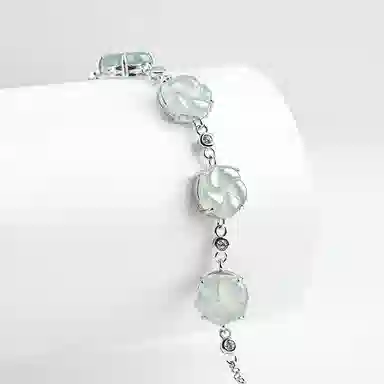 幸囍礼 蓝水梅花简约手饰 梅你不行国风配饰 汉服旗袍小众设计感饰品 豆种 翡翠手链 男女同款情侣款