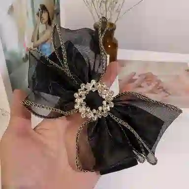 简应舒 蝴蝶结气质时尚后脑勺 欧根纱 发夹 女款