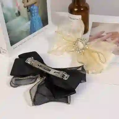 简应舒 蝴蝶结气质时尚后脑勺 欧根纱 发夹 女款