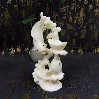 書卓 新中式 双鱼夺宝 年年有余 招财进宝 #好运 象牙果 家居摆件 男女同款情侣款