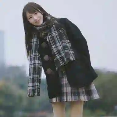 北极绒 格子爱心针织披肩秋冬新款韩版加厚保暖学生围脖 绒线围巾 男女同款情侣款