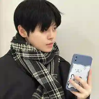 北极绒 格子爱心针织披肩秋冬新款韩版加厚保暖学生围脖 绒线围巾 男女同款情侣款