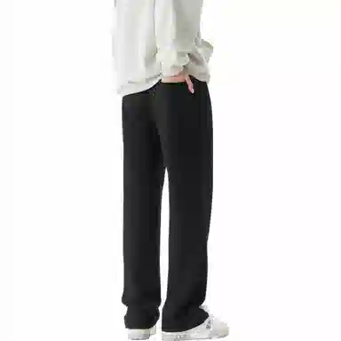 棉致 美式学院风潮流百搭宽松纯色运动休闲裤 男女同款