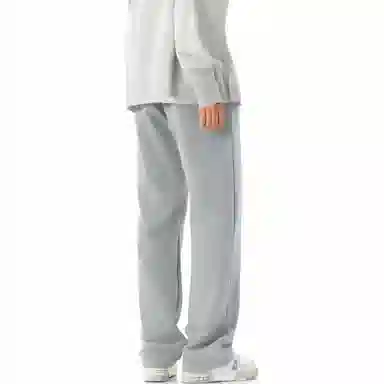 棉致 美式学院风潮流百搭宽松纯色运动休闲裤 男女同款