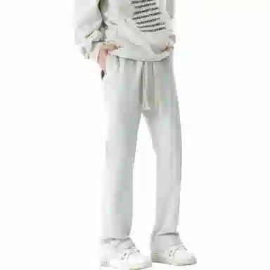 棉致 美式学院风潮流百搭宽松纯色运动休闲裤 男女同款