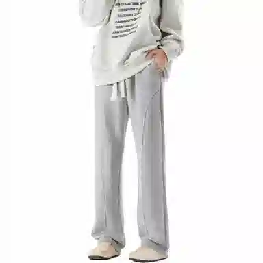 棉致 美式学院风潮流百搭宽松纯色运动休闲裤 男女同款