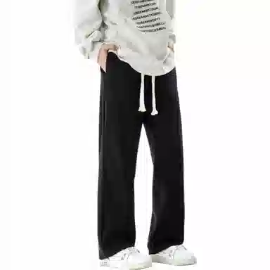 棉致 美式学院风潮流百搭宽松纯色运动休闲裤 男女同款