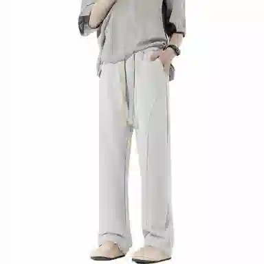 棉致 美式学院风潮流百搭宽松纯色运动休闲裤 男女同款