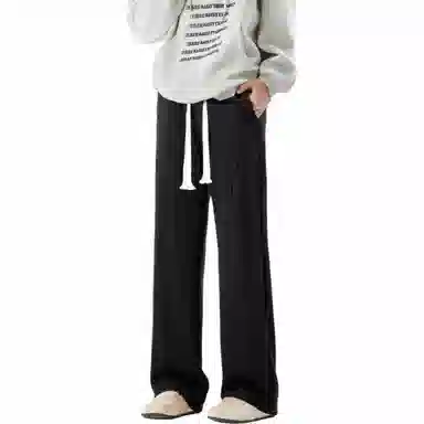 棉致 美式学院风潮流百搭宽松纯色运动休闲裤 男女同款