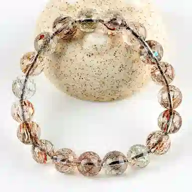 金戟 天然黑金超七 新中式国潮高级感 圆润清透缓解压力提升事业 水晶 手串 男女同款情侣款