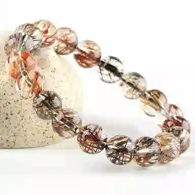 金戟 天然黑金超七 新中式国潮高级感 圆润清透缓解压力提升事业 水晶 手串 男女同款情侣款