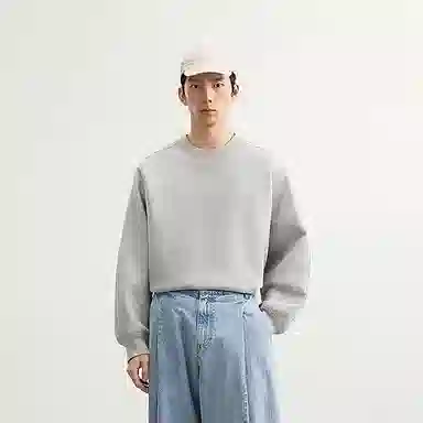 速写 拼接纯色日常简约宽松卫衣 男款
