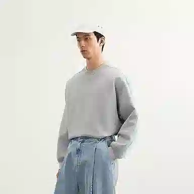 速写 拼接纯色日常简约宽松卫衣 男款