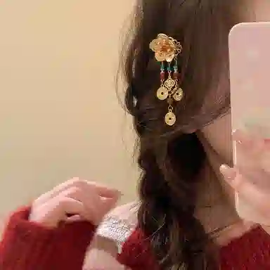 芒果饰品 花朵流苏 合金 发夹 女款