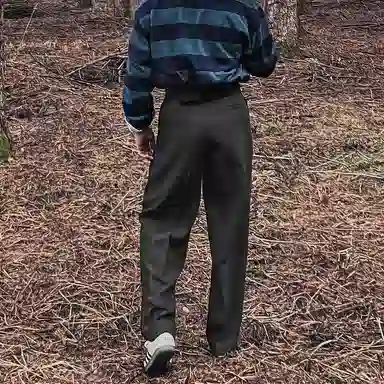 SHANTREE Straight Leg Pants Dark Grey