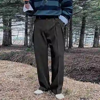 SHANTREE Straight Leg Pants Dark Grey