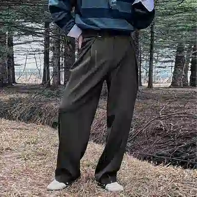 SHANTREE Straight Leg Pants Dark Grey