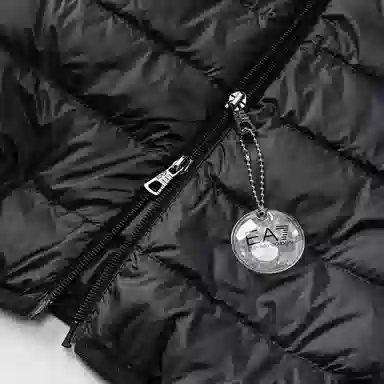 Emporio Armani Logo Print Hoodie Jacket Black