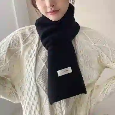 优幽兰 日系百搭高级感加厚保暖长款时尚潮流纯色休闲简约外搭两用韩系氛围感穿搭 聚酯纤维 绒线围巾 男女同款情侣款