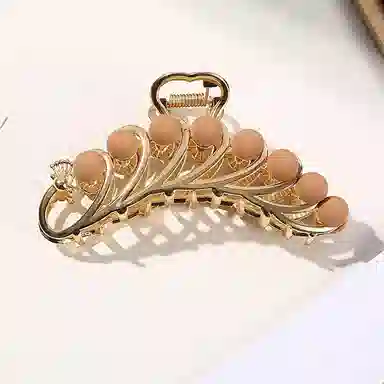 简应舒 时尚金属磨砂圆豆孔雀形状 合金 发夹 女款