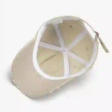 浪莎 字母刺绣破洞男士棒球帽学生显脸小户外弯檐鸭舌帽子 男女同款 棉 鸭舌帽 男女同款情侣款