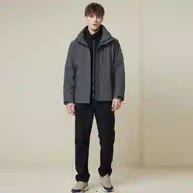 红豆 一衣三穿户外工装摇粒绒内胆连帽登山服休闲保暖夹克外套 男款