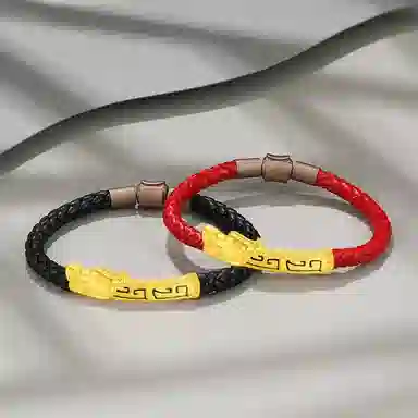 智玉云祥 龙头 生肖龙云中游龙 足金 一口价 黄金手链 女款