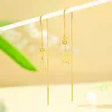 中国珠宝 星星耳饰 日常时髦百搭 小众设计不撞款 极简风轻奢风 高级感 日常百搭约会恋爱单品 足金 按克计价 耳线 女款