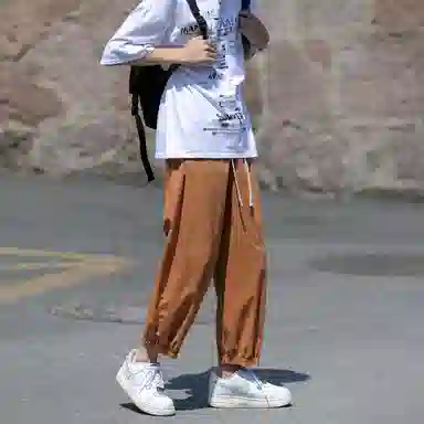 玉儿恋 束脚百搭宽松纯色休闲裤 男女同款