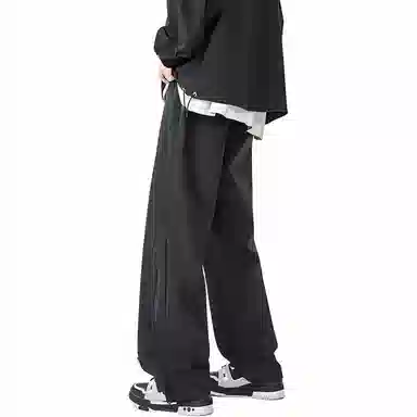 双星八特 美式城市机能风侧边拉链高街设计款户外通勤长裤垂感百搭宽松直筒工装休闲裤 男女同款