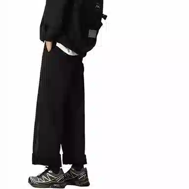 双星八特 美式城市机能风侧边拉链高街设计款户外通勤长裤垂感百搭宽松直筒工装休闲裤 男女同款