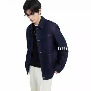 独驰 百搭休闲单排扣牛仔外套 男款