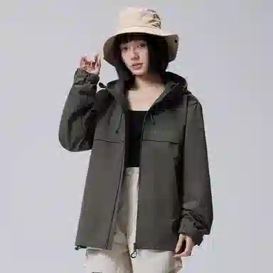 贵人鸟 龙炎翼系列 简约百搭户外连帽宽松羽翼拒水防风连帽撞色风衣外套 男女同款