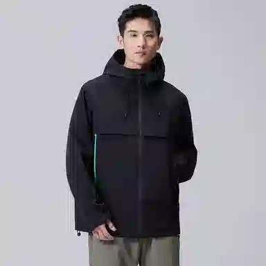 贵人鸟 龙炎翼系列 简约百搭户外连帽宽松羽翼拒水防风连帽撞色风衣外套 男女同款