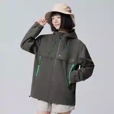 贵人鸟 龙炎翼系列 简约百搭户外连帽宽松羽翼拒水防风连帽撞色风衣外套 男女同款