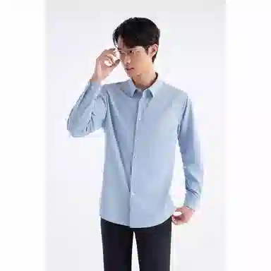 九牧王男裤专家 翻领凉感亲肤长袖衬衫 男款