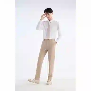 九牧王男裤专家 翻领凉感亲肤长袖衬衫 男款