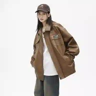 Bingfei Vintage PU Leather Jacket
