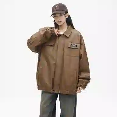 Bingfei Vintage PU Leather Jacket
