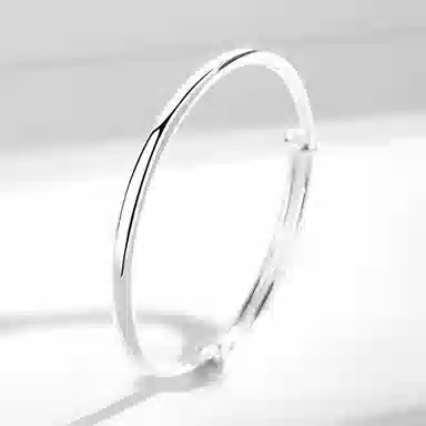 银千惠 经典素圈 简约时尚推拉可调节年轻款素圈手饰品 光面 手镯 女款 礼盒装