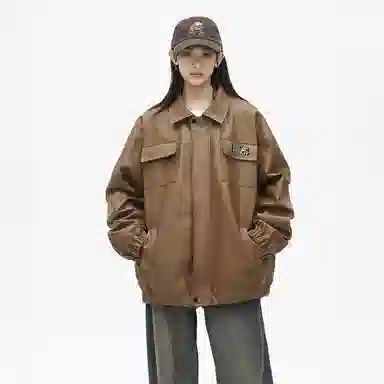 Bingfei Vintage PU Leather Jacket