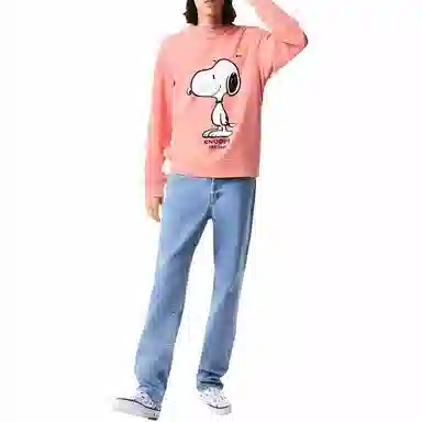 Lacoste Cartoon Print Crewneck Sweatshirt Pink Orange