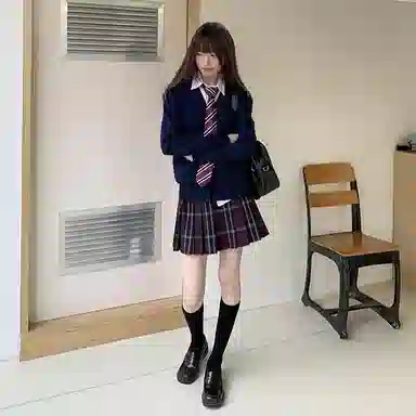 东鲸岁时记 慵懒风高级感宽松显瘦开衫外搭制服上衣针织衫 男女同款 灰野川 绀色