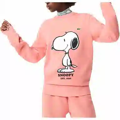 Lacoste Cartoon Print Crewneck Sweatshirt Pink Orange