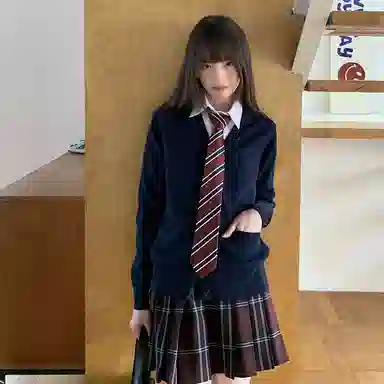 东鲸岁时记 慵懒风高级感宽松显瘦开衫外搭制服上衣针织衫 男女同款 灰野川 绀色